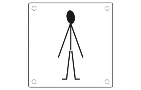 Pictogram heren inox 150x150mm