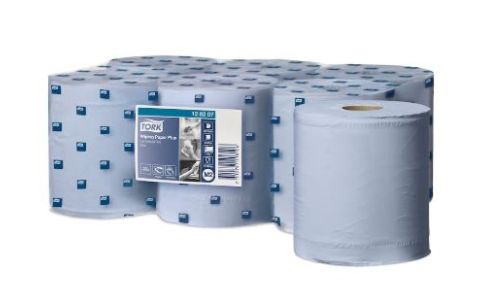 Poetspapier MULTI blauw centerfeed M2 6R