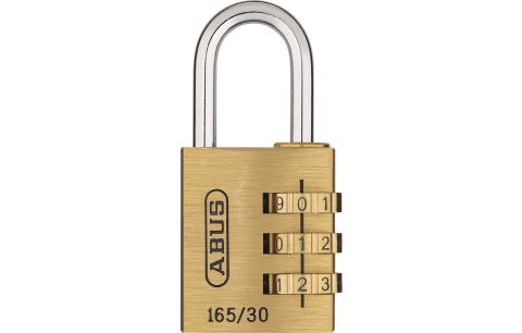 Hangslot verstelb. code 165 messing
