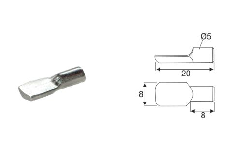 Bankdrager dia 5mm lepel servo 5 nikkel