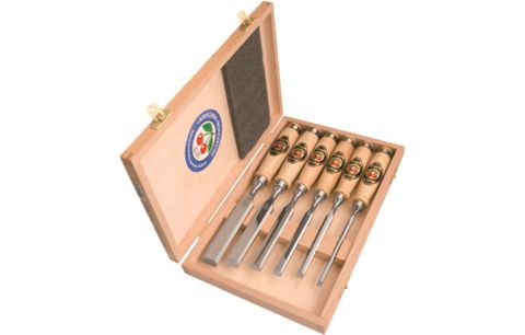 Beitelset hout handvat 6-delig in koffer