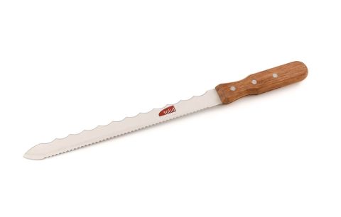 Isolatiemes houten greep 280 mm voor glaswol, rotswol, styropor, schuimplastiek