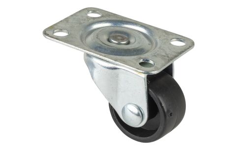 Kastwiel pvc zwart los plaat