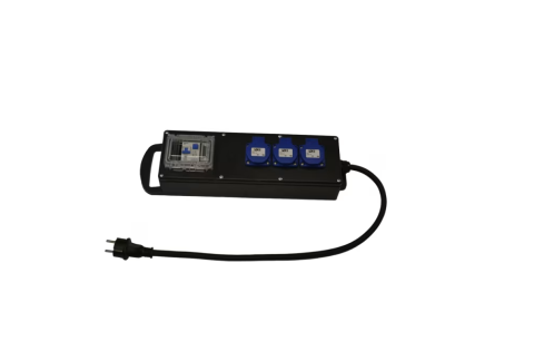 Blok rubber 16A 2x230V met kWh-teller
