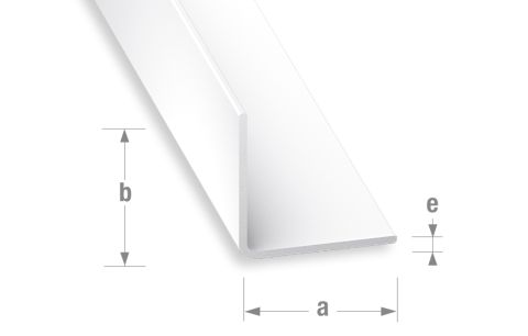 Hoekprofiel pvc wit 20x20mm, 2m