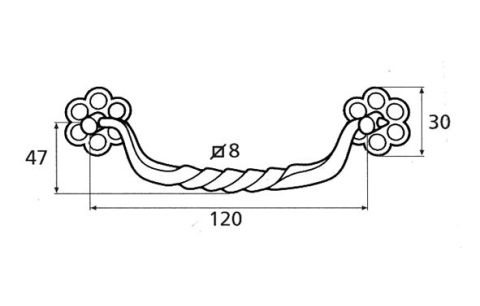 Handvat getorst ARMORIQUE 130mm