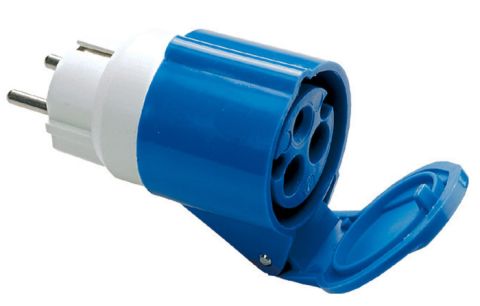 Adaptor plug 2p + t 16a cee