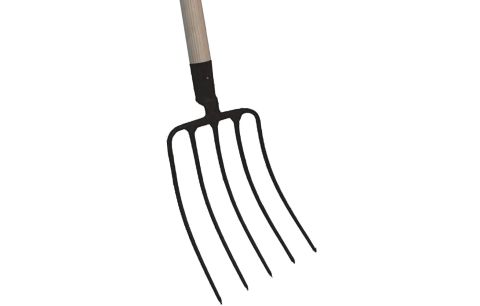 Mestriek 5 tanden, gesmeed en gehard - met houten steel