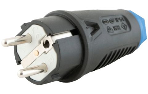 Stekker mannelijk rubber 16A 2P