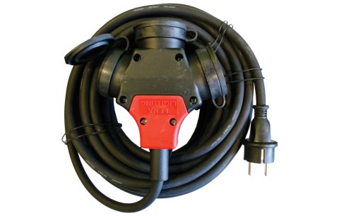 Verlengkabel H07 3G2.5 met drieweg koppelstekker