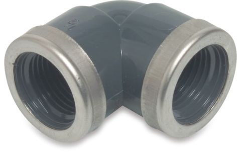 Knie pvc grijs 90° VV
