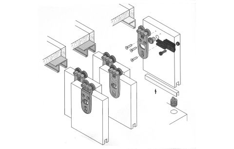 Schuifdeurset TS 25mm 1011/10 40kg 2vl