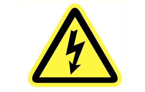 Pictogram zelfklevend elektrische spanning 90mm