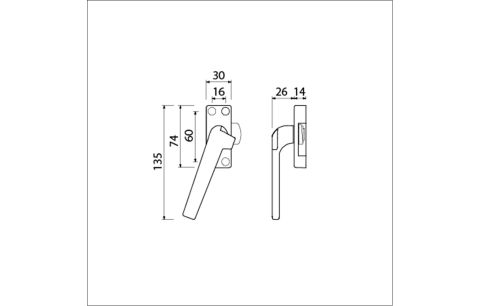 Raamsluitgreep opzet alu f1