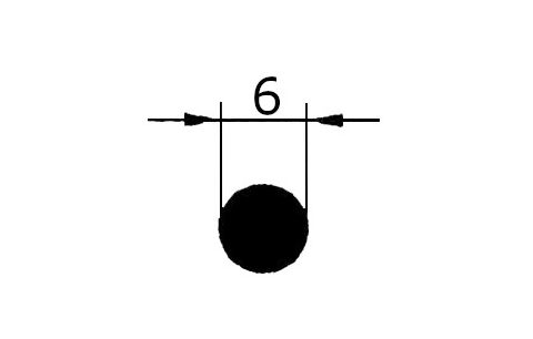 Snoer rubber grijs 6mm