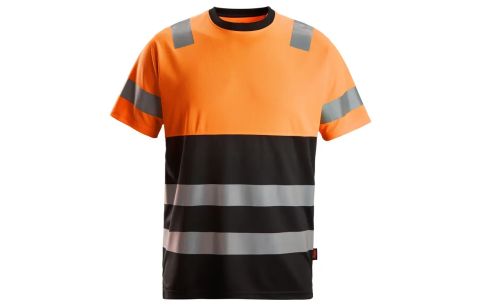 T-Shirt Hi-Vis 2535 Klasse 1 Zwart/Fluo Oranje XS