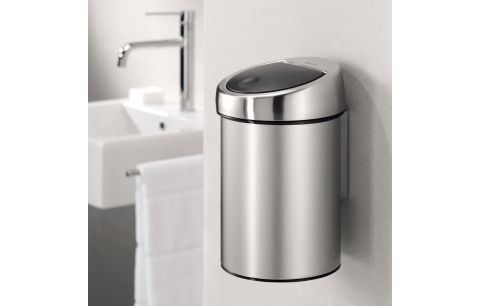 Vuilbak touch bin 3l mat steel+fingerpr
