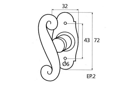Raamhandvat CEVENNES 72x32