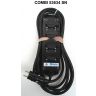 Stekkerblok rubber met kabel COMBI 53634SN zwart 4xmono