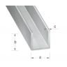 Profiel U, alu brut, 10x20x10x1.5mm, 2m