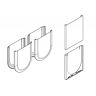 Dekpl glas pvc-inoxlook afgerond set, 4s