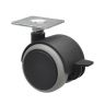 Meubelwieltje pvc Zwart dia 50mm 50kg, 4 stuks