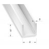 Profiel U, pvc wit, 12x10x10x1mm, 1m