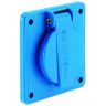 Stopcontact inbouw 16A 2P+BA 230V IP54  75x75 Blauw fix. 60x60