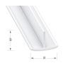 Profiel T, pvc wit, 25x18mm, 1m
