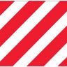 Vrachtpaneel alu 500x500 rood/wit diagonaal