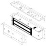 Maxi opbouw magneet MAG-1200SM-----, aluminium, 5400N (1200 LBS) 12-24V DC