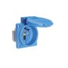 Stopcontact inbouw 16A 2P+BA 230V IP54, blauw 50x50, quick-connect