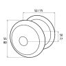 Knop + rosace FRANCE 80x75