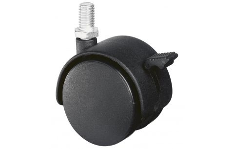 Kastwiel pvc zwart du los+rem d bout