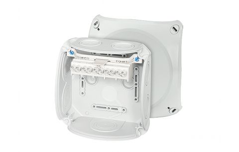 Aftakdoos met Klem Grijs 2.5-6mm� 130x130x77