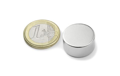 Magneet rond 20mm h10mm vernikkeld
