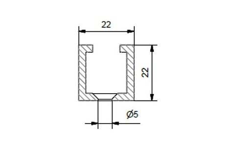 Bevestigingsprofiel lengte 236mm