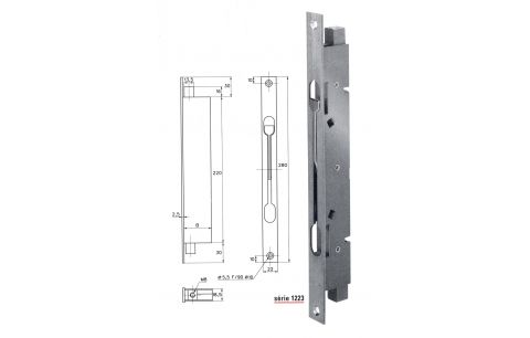 Overleggrendel hebel inox 30mm 2 punt