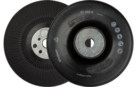Steunschijf ST358A dia 125x22mm M14, geribd/hard