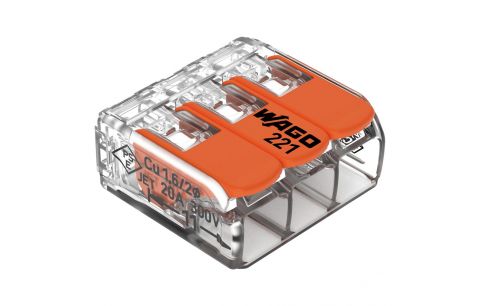Verbindingsklem 221 Transparant 3x4mm²