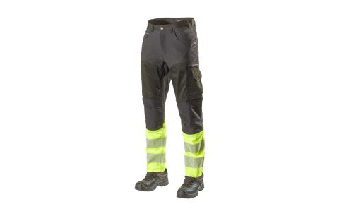Werkbroek 1073PB Stretch Zwart/Fluo Geel M56