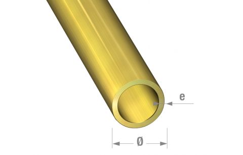 Buisprofiel rond, messing, dia 6x0.5mm, 1m