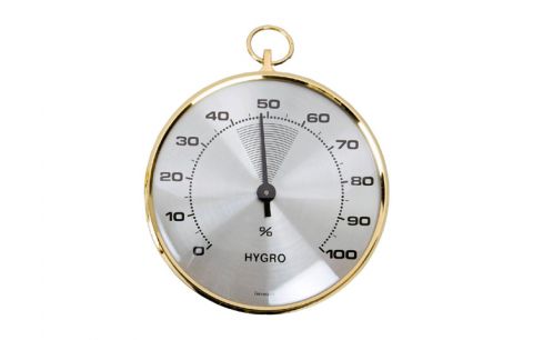 Hygrometer 107318 dia:10cm messing gekleurd