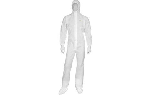 Overall wegwerp met kap dt215 wit