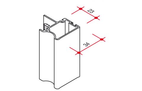 Handgreep schuifdeur alu blank 4108