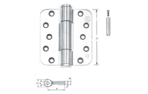 Scharnier inox RO 100x90 dia20
