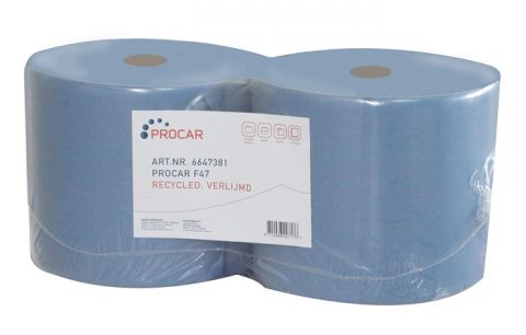 Poetspapier F47 24cmx340m blauw 2-laags