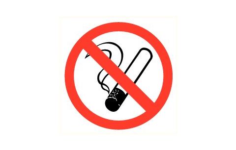 Picto zelfkl. verboden te roken d.90mm