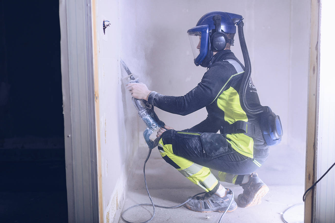 Sundström motoraangedreven ademhalingsbescherming bouw
