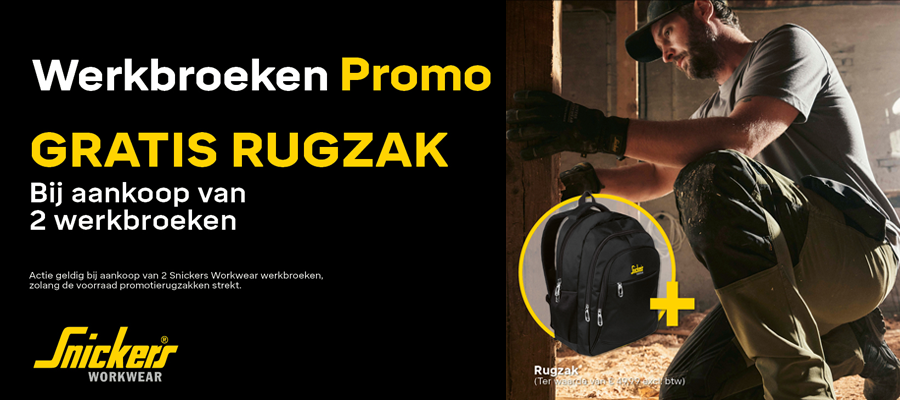 Snickers Workwear 2 broeken kopen + gratis rugzak